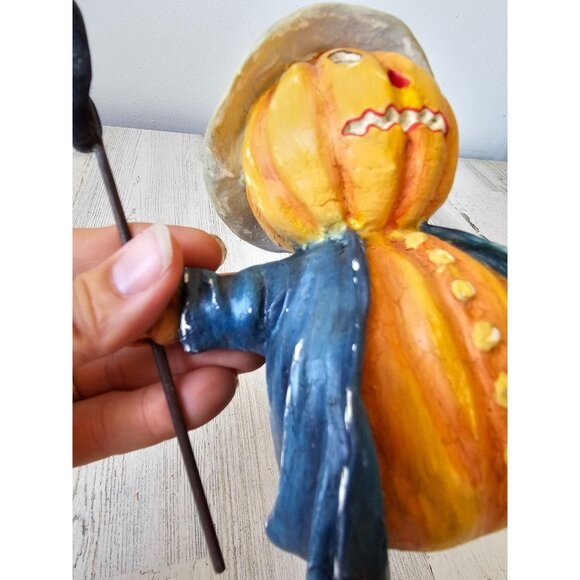 Bethany lowe pumpkin parade RARE scarecrow cat mask Halloween figurine statue de - Picture 7 of 9
